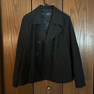 American Eagle Grey/Black Pea Coat